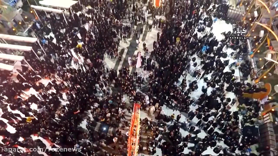 تصاویر هوایی از شب های بین الحرمین کربلا