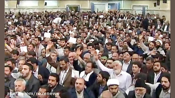 فیلم همخوانی 2000 مداح در محضر رهبر انقلاب