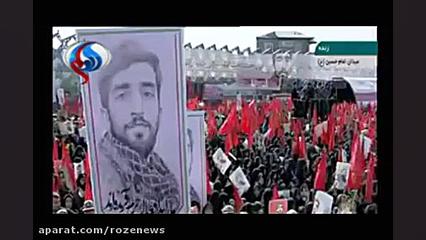 نوحه خوانی حاج صادق آهنگران در مراسم تشییع شهید حججی